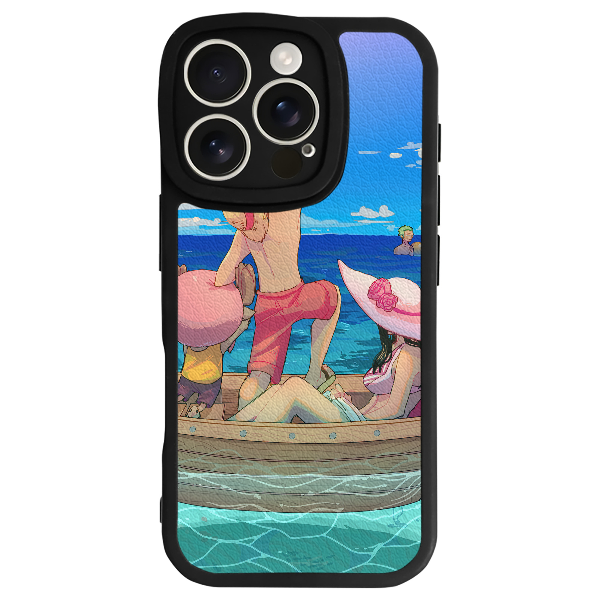 （画像用） ワンピース ONE PIECE 【iPhone 16シリーズ対応】シリコンスマホケース（レザー調） 材質：シリコン